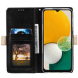 Etui z klapką do Samsung Galaxy A55 5G, Wallet Pocket Zipper Lace, czarne