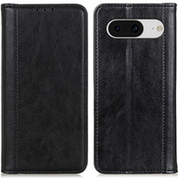 Etui do Google Pixel 8, Wallet Litchi Leather, czarne