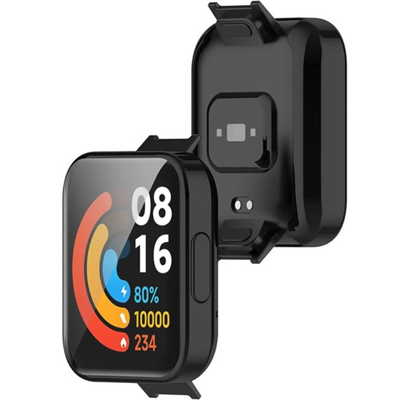 2w1 Etui silikonowe z osłoną na ekran dof Xiaomi Redmi Watch 2 Lite, Czarne
