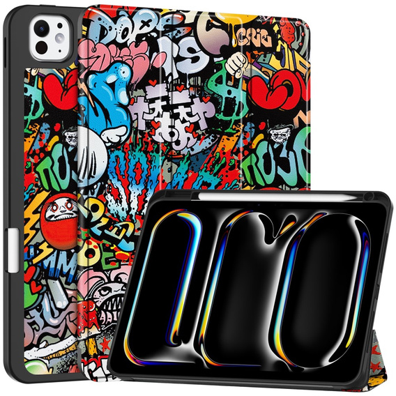 Etui do iPad Pro 11" 2024 (5 gen.), Smartcase, graffiti