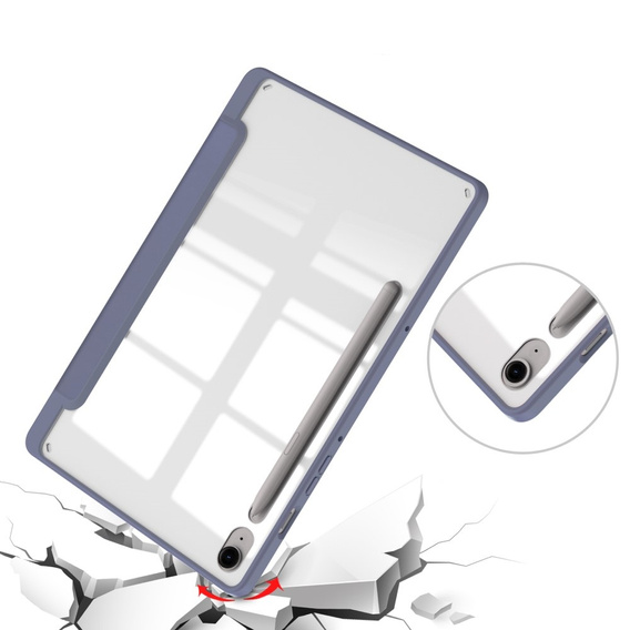 Etui do Samsung Galaxy Tab S10 FE+ Plus, Smartcase Hybrid, z miejscem na rysik, fioletowe
