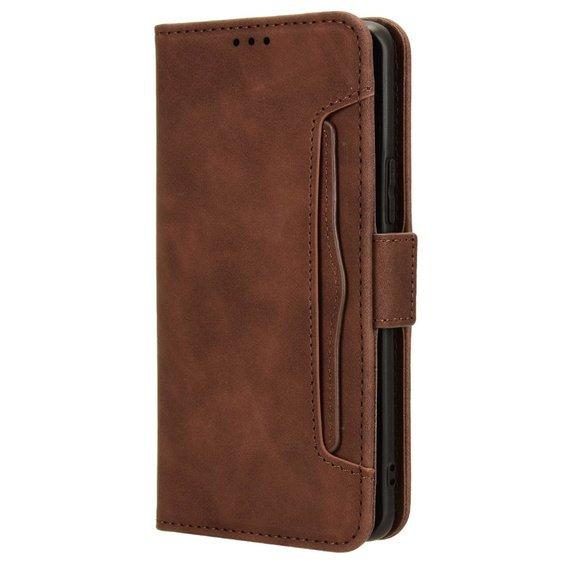 Etui z klapką do Honor Magic 6 Lite 5G, Card Slot, brązowe