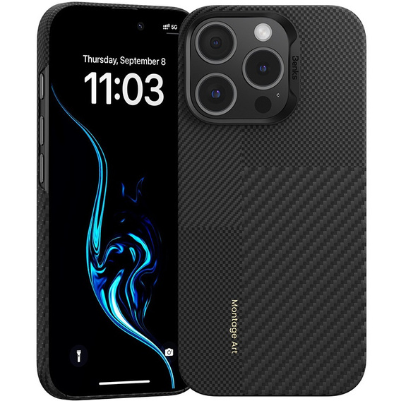 Etui Benks Montage Magnetic Armor Air Kevlar (600D/1500D) MB66 do iPhone 16 Pro Max – czarny