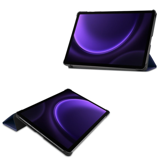 Etui do Samsung Galaxy Tab S9 FE / S10 FE, Tri-fold, z miejscem na rysik, granatowe