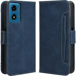 Etui z klapką do Motorola Moto E14, Card Slot, granatowe