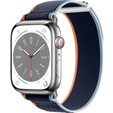 Pasek Nylonowy do Apple Watch 1/2/3/4/5/6/7/8/9/10/11/SE Ultra 1/2/3 42/44/45/46/49mm, Granatowy/Pomarańczowy