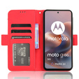 Etui z klapką do Motorola Moto G86 Power 5G, Card Slot, czerwone