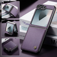 Etui do Samsung Galaxy Z Flip7, CASEME Litchi Leather, fioletowe