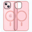 Etui do iPhone 15, do MagSafe, ERBORD Matt Case, różowy + Szkło na ekran