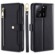 Etui z klapką do Xiaomi 13T / 13T Pro, Wallet Zipper Pocket, czarne
