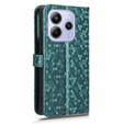 Etui z klapką do Xiaomi Redmi Note 14 4G, Wallet Rhombus, zielone