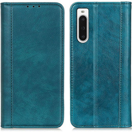 Etui do Sony Xperia 10 V, Wallet Litchi Leather, zielone