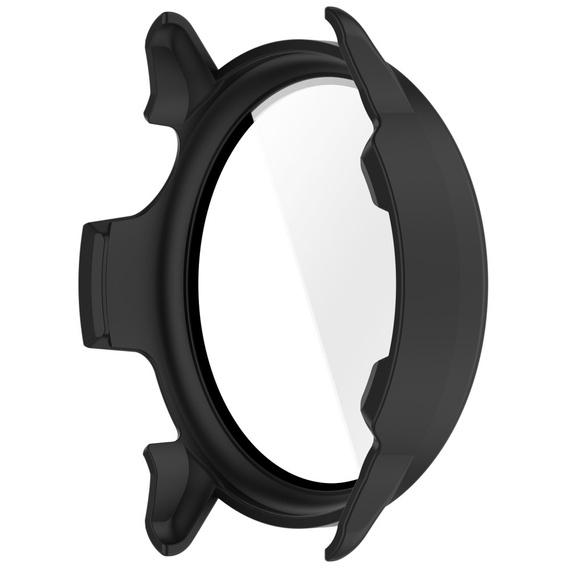 Etui z hartowanym szkłem do Garmin Vivoactive 6 – pełna ochrona 2w1 - czarne