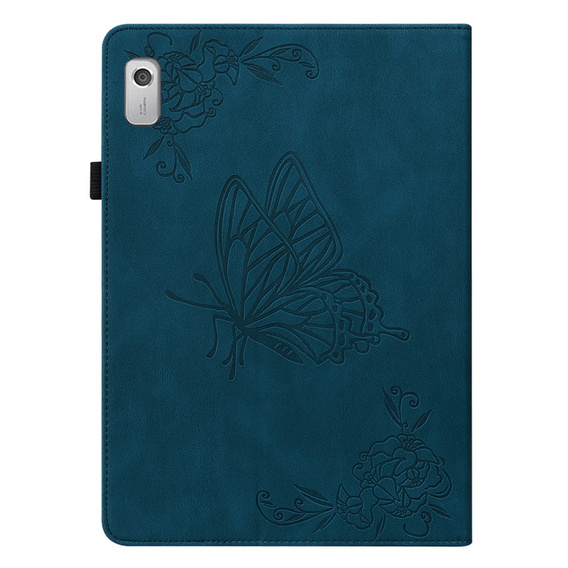 Etui do Lenovo Tab M9, Wallet Pen Slot, butterflies, niebieskie