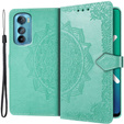 Etui z klapką do Motorola Edge 30, Mandala, zielone