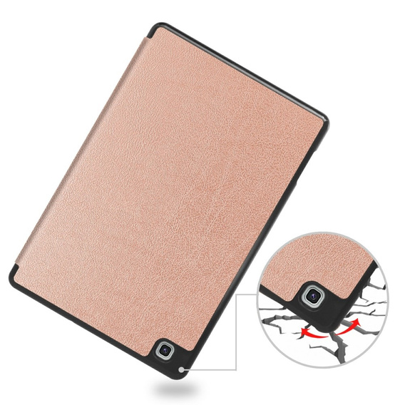 Etui do Samsung Galaxy Tab S6 Lite Tri-fold, z miejscem na rysik, różowe rose gold