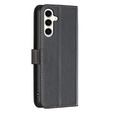 Etui z klapką do Samsung Galaxy S23 FE, BINFEN Wallet, czarne + szkło 9H