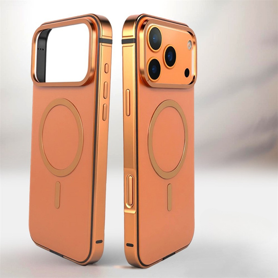 Etui do iPhone 17 Pro, Metal Frame, do MagSafe – pomarańczowe