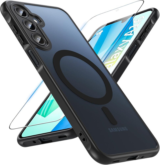Etui do Samsung Galaxy A16 / A16 5G, do MagSafe, ERBORD Matt Case, czarne + Szkło na ekran