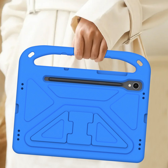 Etui dla dzieci do Samsung Galaxy Tab S10 Lite / S10 FE / S9 FE, z uchwytem, niebieskie