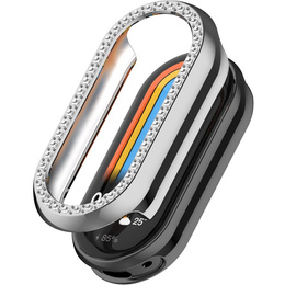 Etui z Diamentami do Xiaomi Smart Mi Band 9, Srebrne