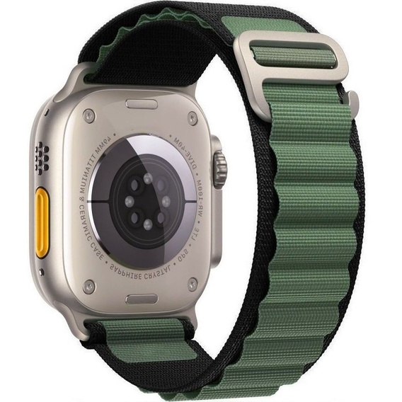 Pasek Nylonowy do Apple Watch 1/2/3/4/5/6/7/8/9/10/11/SE Ultra 1/2/3 42/44/45/46/49mm, Zielony / Czarny