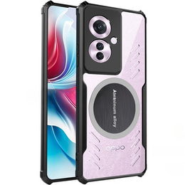Etui do Oppo Reno 11F 5G, z blaszką magnetyczne, przezroczyste / czarne
