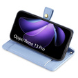Etui z klapką do Oppo Reno 13 Pro, Wallet Zipper Pocket, niebieskie