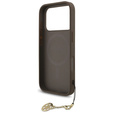 Etui GUESS do iPhone 17 Pro, 4G Charms Collection Hardcase, do MagSafe, brązowe