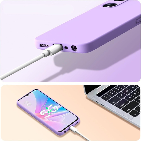 Etui do Oppo A38 4G / Oppo A18 4G, Silicone Lite, fioletowe