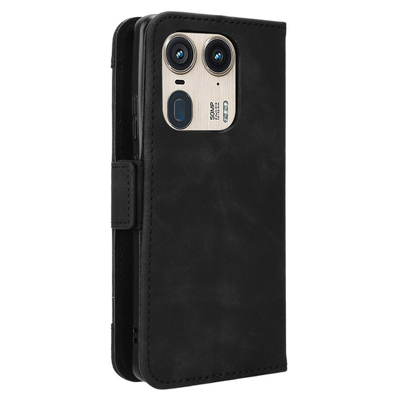 Etui z klapką do Motorola Edge 50 Ultra, Card Slot, czarne