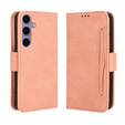 Etui z klapką do Samsung Galaxy S25 FE, Card Slot, różowe