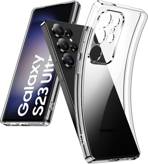 Etui do Samsung Galaxy S23 Ultra, Premium Armor Slim, przezroczyste + Szkło