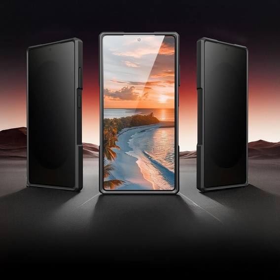 Etui do Samsung Galaxy S25 Ultra, Tongate MECH MagSafe Series, czarne  + Szkło Prywatyzujące