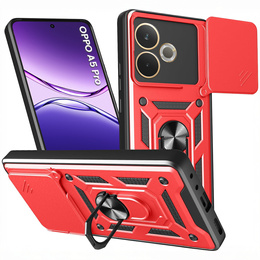 Etui pancerne do Oppo A5 Pro 5G, CamShield Slide, czerwone