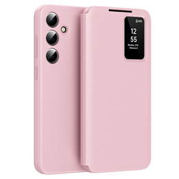 Etui z klapką do Samsung Galaxy S24 FE, Smart View Wallet, różowe