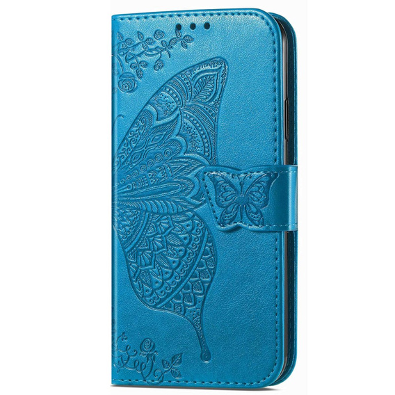 Etui z klapką do Samsung Galaxy M13, Butterfly, niebieskie