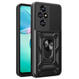 Etui z podstawką i przesłoną aparatu do Honor 200 Pro 5G – czarne, pancerne, z ochroną kamery