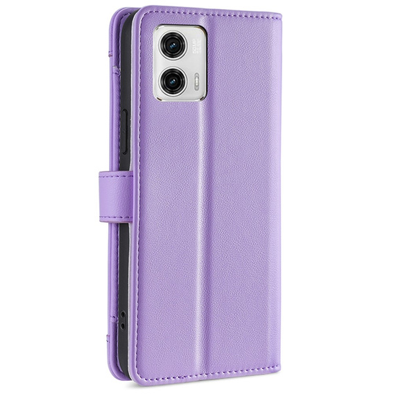 Etui z klapką do Motorola Moto G73 5G, Wallet Zipper Pocket, fioletowe