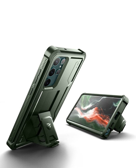 Etui pancerne do Samsung Galaxy S22 Ultra, Dexnor Full Body, zielone