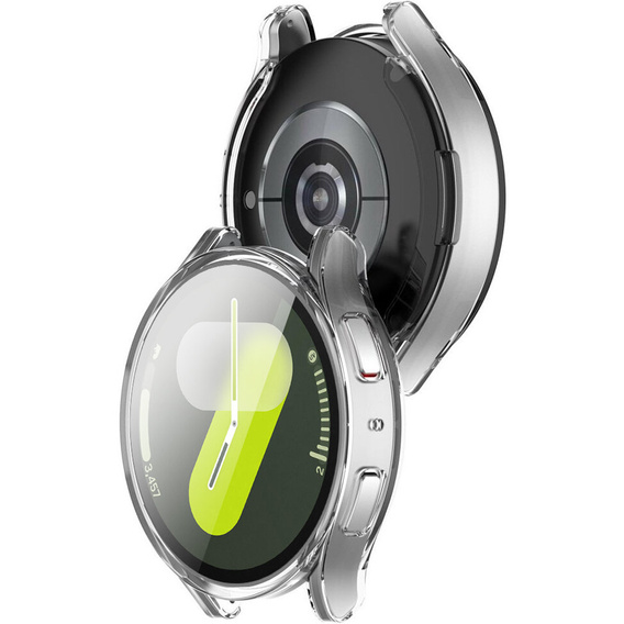 2w1 Etui z Osłoną na Ekran do Samsung Galaxy Watch 7 44mm, Przezroczyste