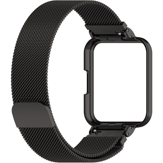 Pasek Bransoleta Milanese z Etui do Xiaomi Redmi Watch 2 Lite, Czarny