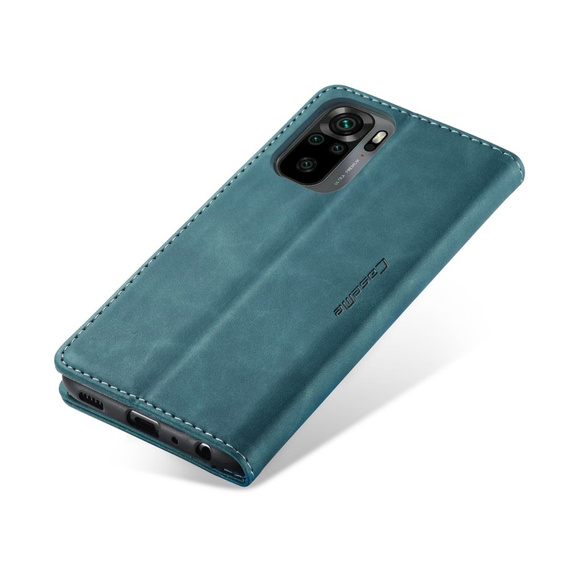 Etui CASEME do Xiaomi Redmi Note 10 / 10S, Leather Wallet Case, zielone