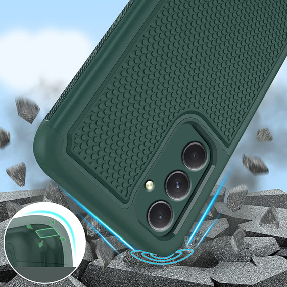 Etui do Samsung Galaxy A54 5G, Twill Dots, z ochroną aparatu, Zielone