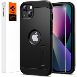 Etui Spigen do iPhone 13, Tough Armor, czarne + szkło