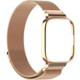 Pasek Bransoleta Milanese z Etui do Xiaomi Redmi Watch 3 Active, Różowe rose gold