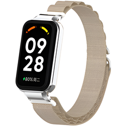 Pasek Nylonowy do Xiaomi Redmi Smart Band 2 / Xiaomi Smart Mi Band 8 Active, Beżowy