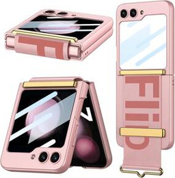 Etui do Samsung Galaxy Z Flip7 FE / Z Flip6, Strap Cover, różowe