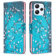 Etui z klapką do Xiaomi Redmi 12 4G, Wallet, Sakura niebieskie
