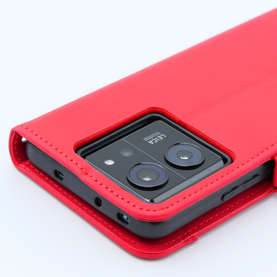 Etui z klapką do Xiaomi 13T / 13T Pro, Card Slot, czerwone